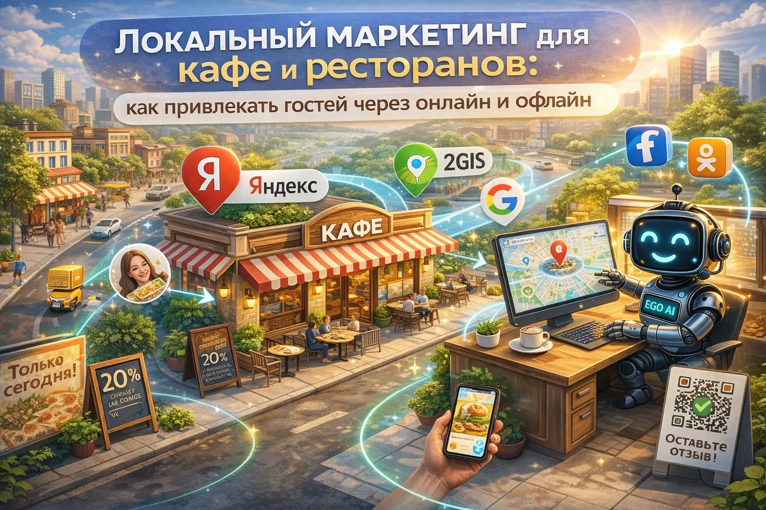 Локальный маркетинг для кафе и ресторанов: привлечение гостей онлайн и офлайн