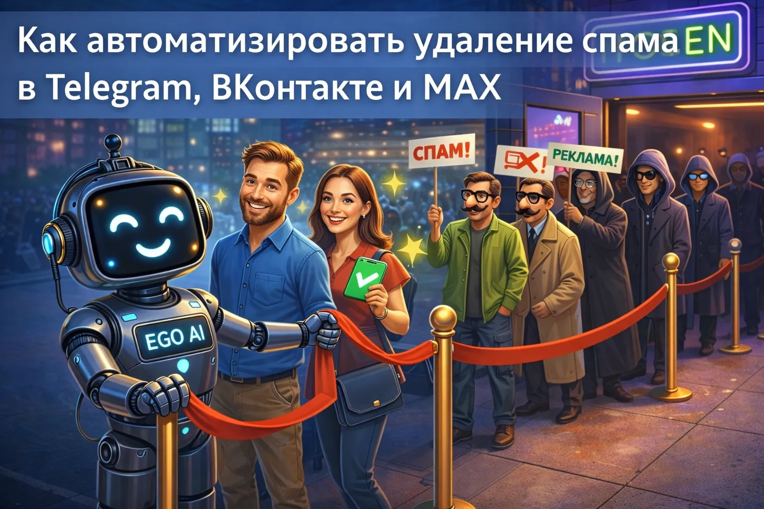 Как автоматизировать удаление спама в Telegram, ВКонтакте и MAX