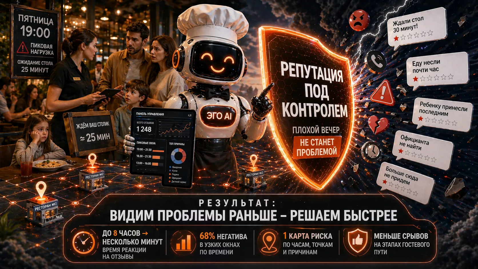 Как сеть семейных ресторанов перестала разбирать плохие отзывы по одному и увидела, в какие 90 минут у нее ломается гостевой опыт