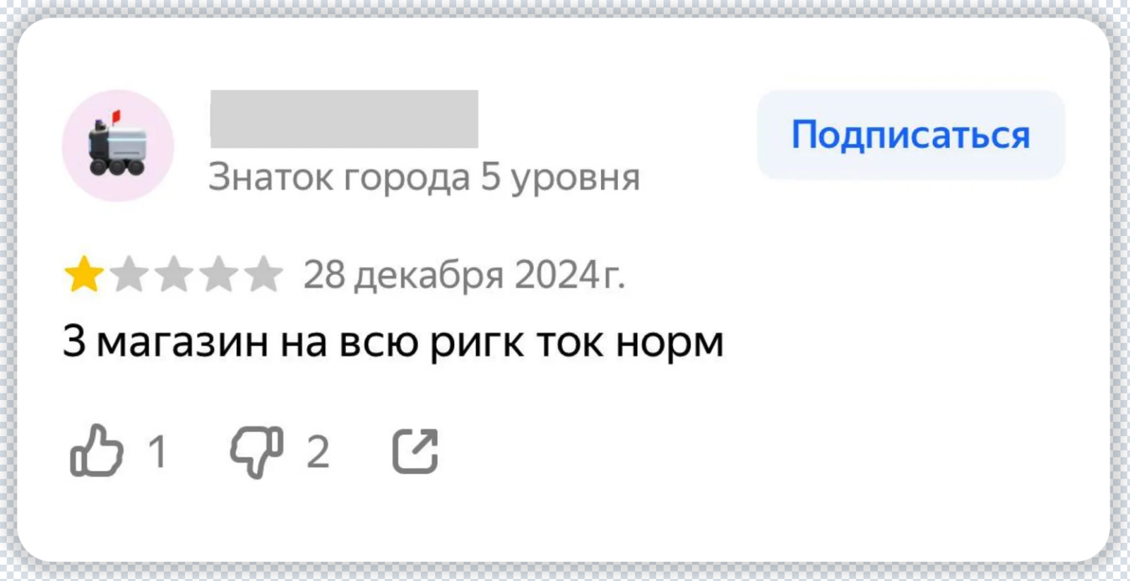 Пример бессодержательного отзыва с плохо читаемым текстом