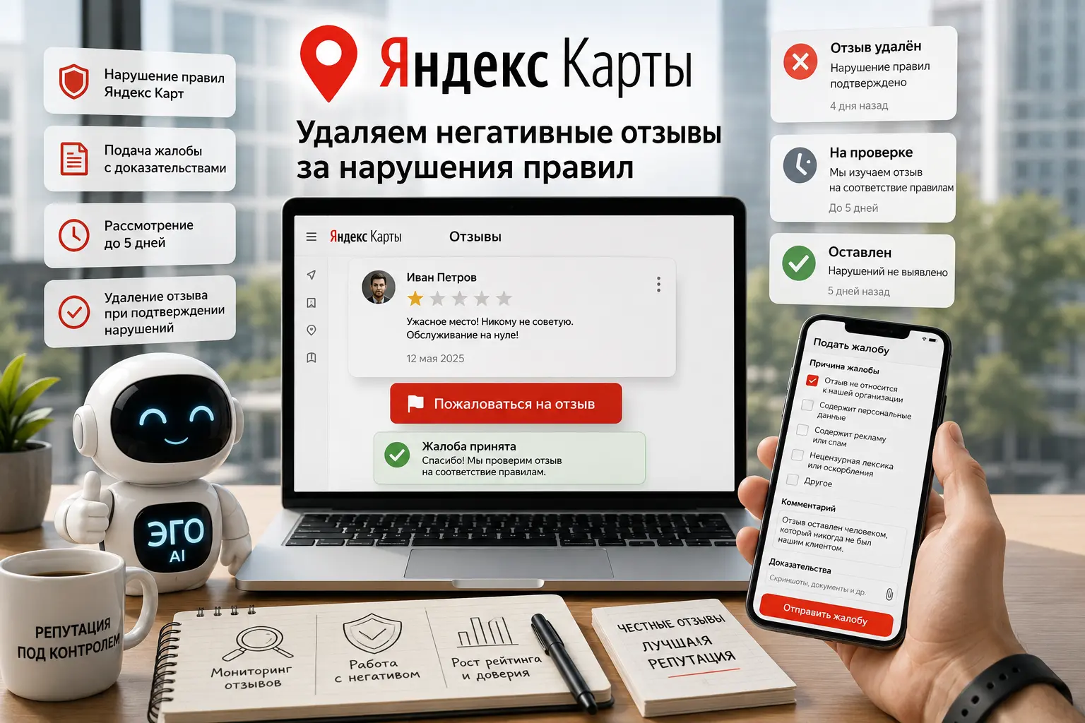 Как удалить отзыв на Яндекс Картах: инструкция для автора и компании
