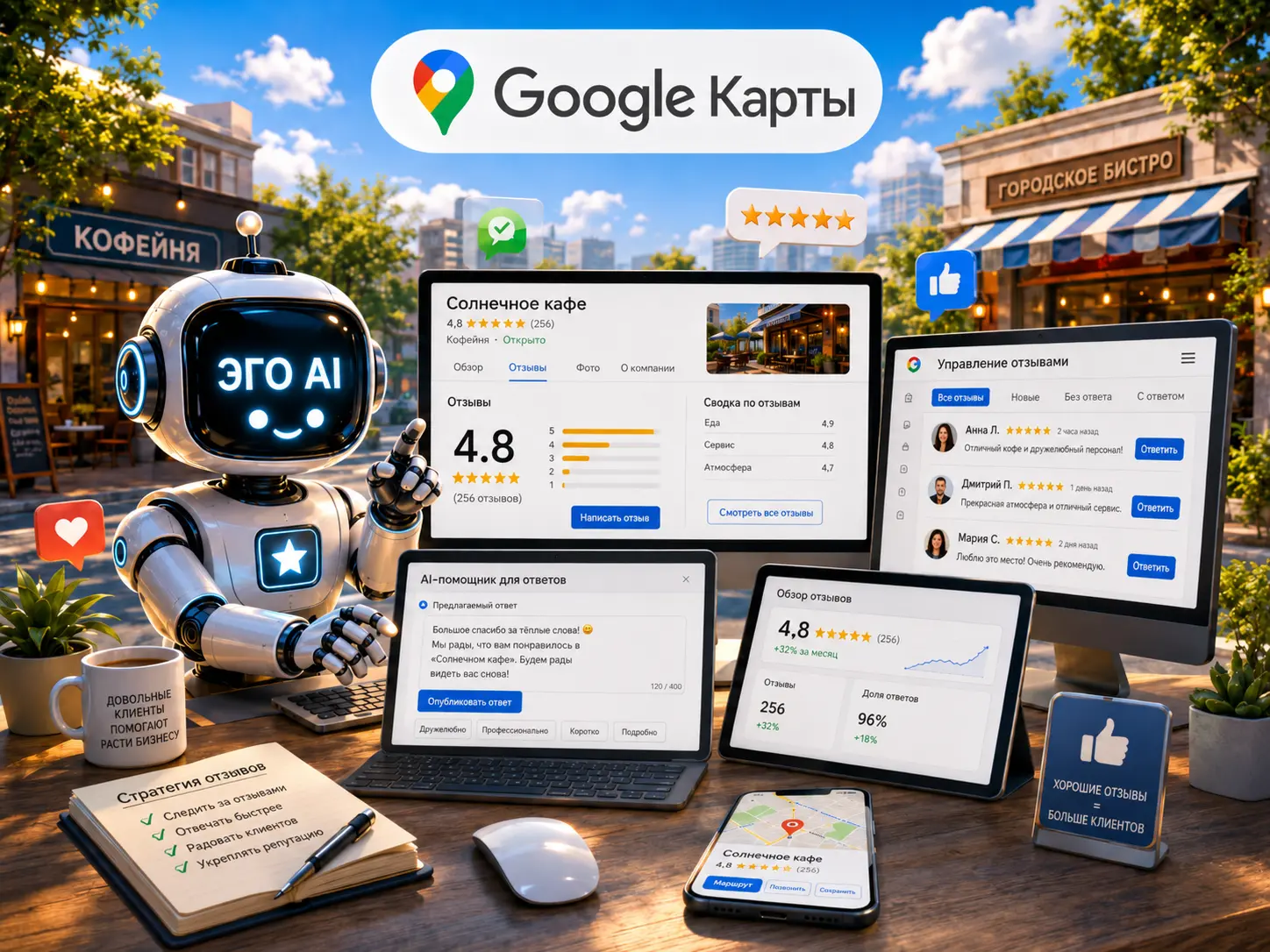 Как отвечать на отзывы в Google Картах: инструкция, примеры и автоматизация