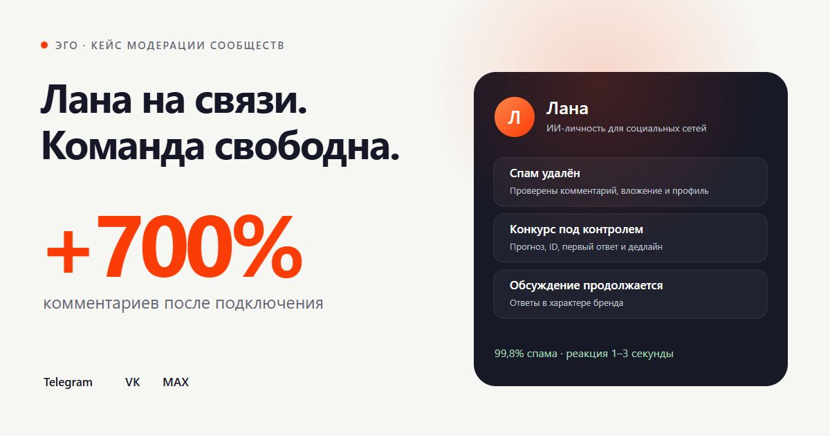 Как Лана взяла на себя модерацию сообществ — и комментариев стало на 700% больше